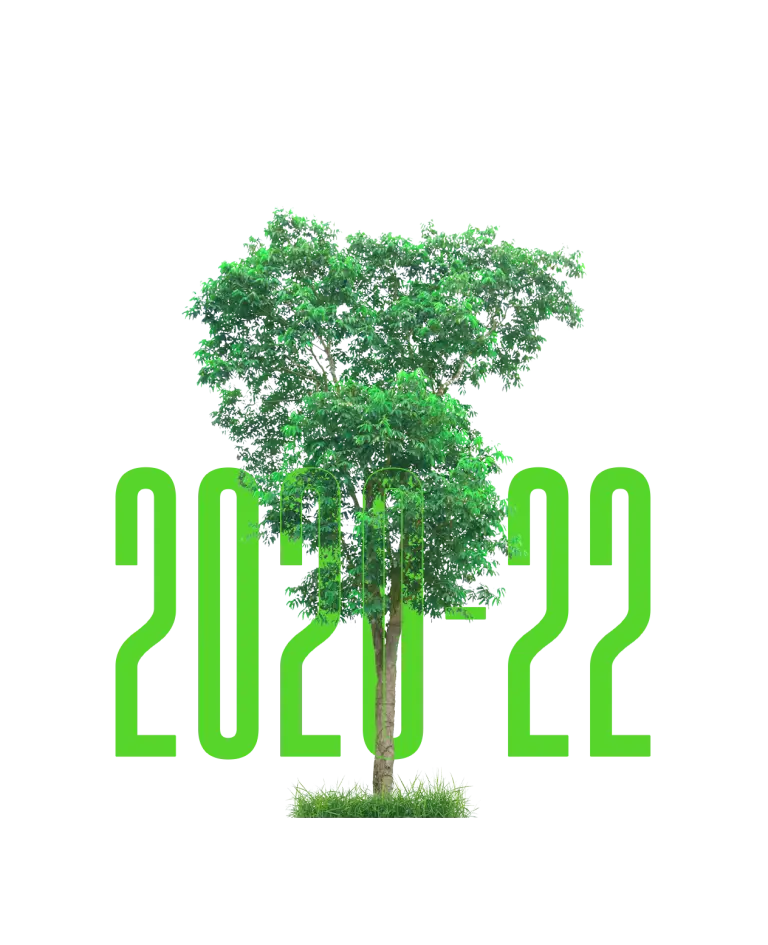immagine in png di un albero con sullo sfondo l'anno 2020-22