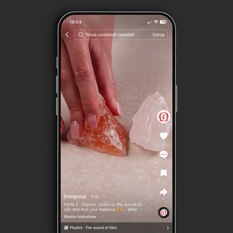 Video TikTok sul profilo di Emilgroup