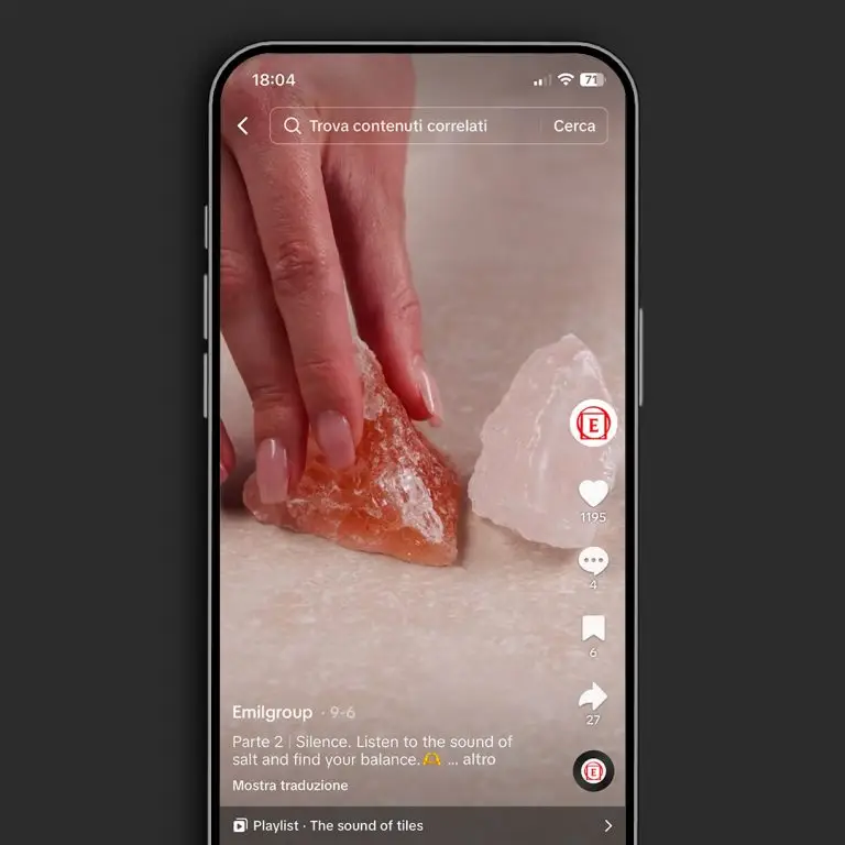 Video TikTok sul profilo di Emilgroup