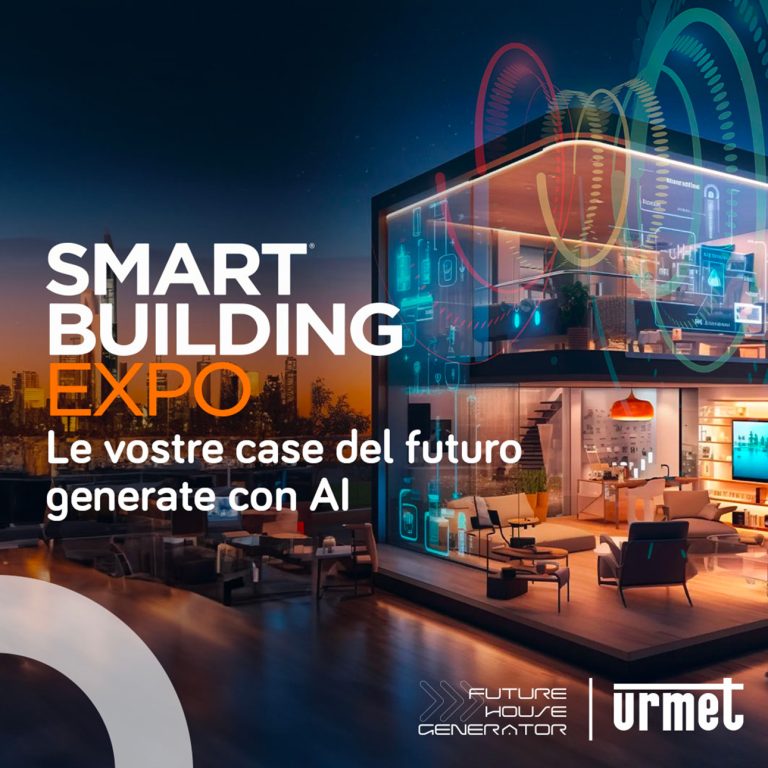 Volantino della smart building expo per la progettazione delle case con l'ausilio delle intelligenze artificiali